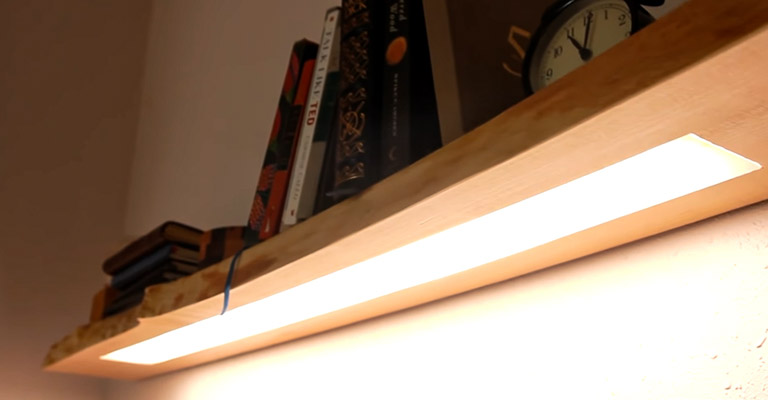 Floating shelf with lighting