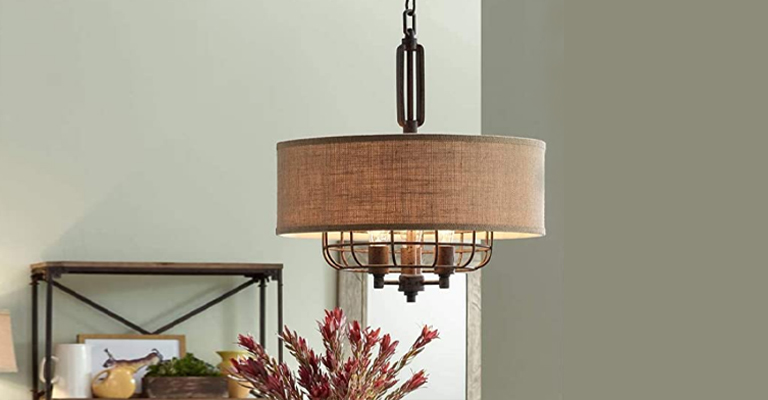 Tremont Rust Cage Pendant Chandelier 20" Wide