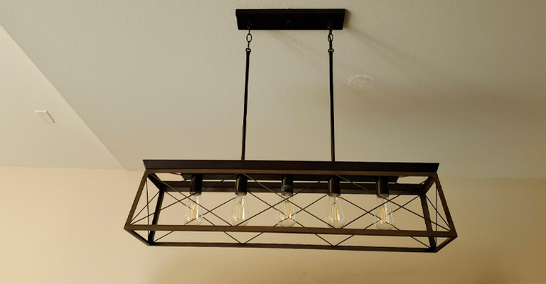 Progress Lighting P400048-020 Briarwood Antique Bronze Five-Light Linear Chandelier