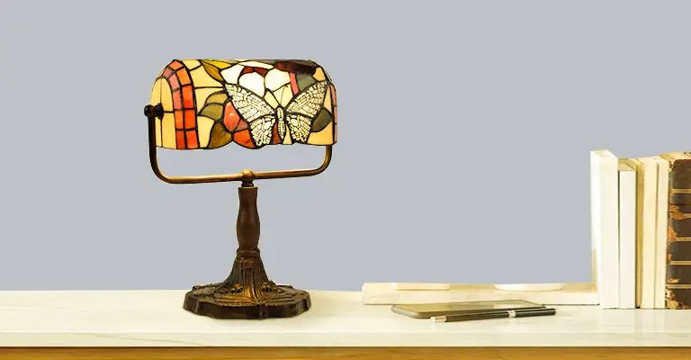 Lavish Home Tiffany Style Bankers Lamp