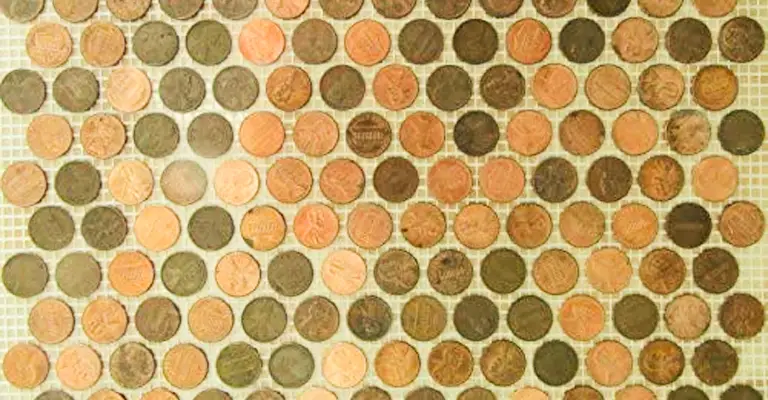Stone Deals USA Copper Penny Round Coin Tile
