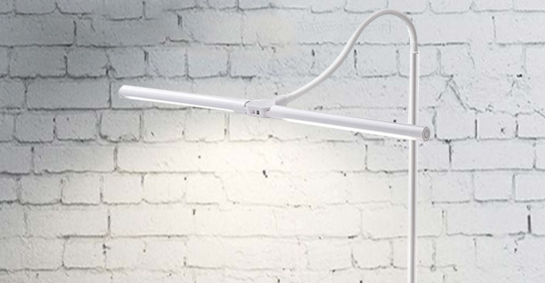 Daylight Company LLC UN1530 Daylight Duo LED Art & Craft Floor Lamp-White