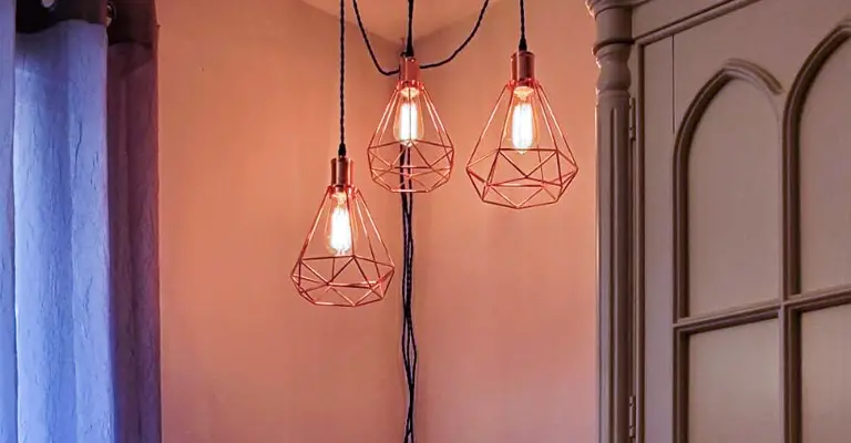 Pauwer Wire Cage Pendant Light Plug In Vintage Pendant Light with On/off switch