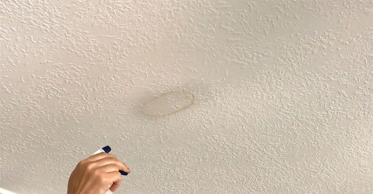 Cleaning off the stains Yellow Spots on Bathroom Ceiling Causes and Fixes