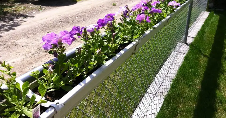 Put A Planter Box for fill the chain fence gap 