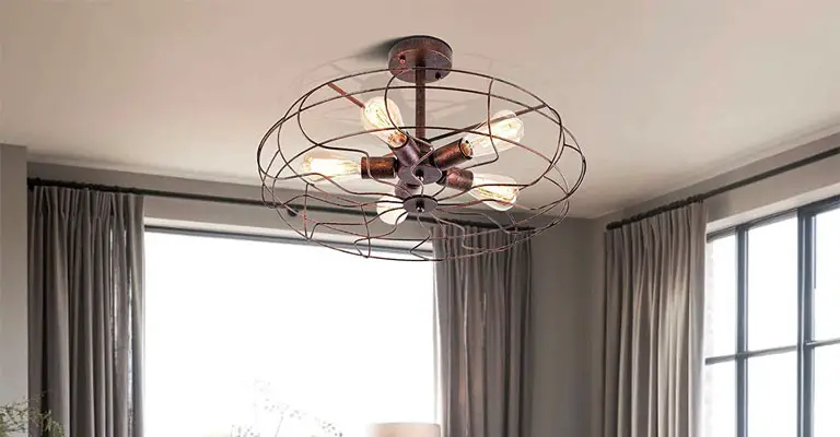 Best Choice Products Industrial Vintage 5-Light Ceiling Chandelier Fixture for Bedroom