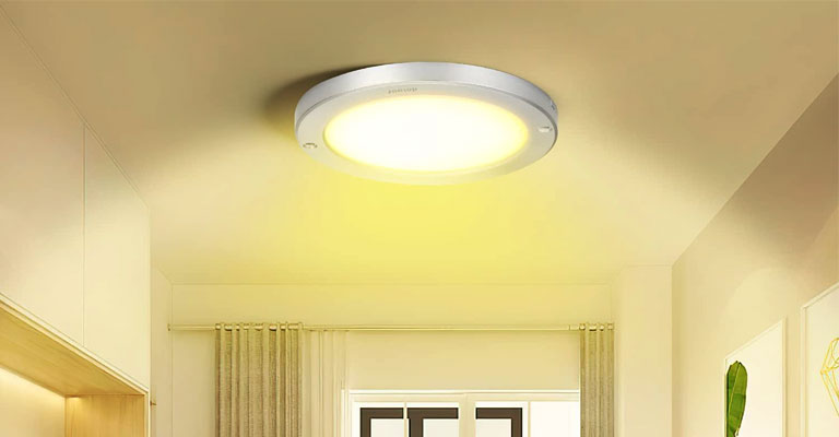 Youtob LED Flush Mount Ceiling Light, 1100lm Brushed Silver Round Lighting Fixture